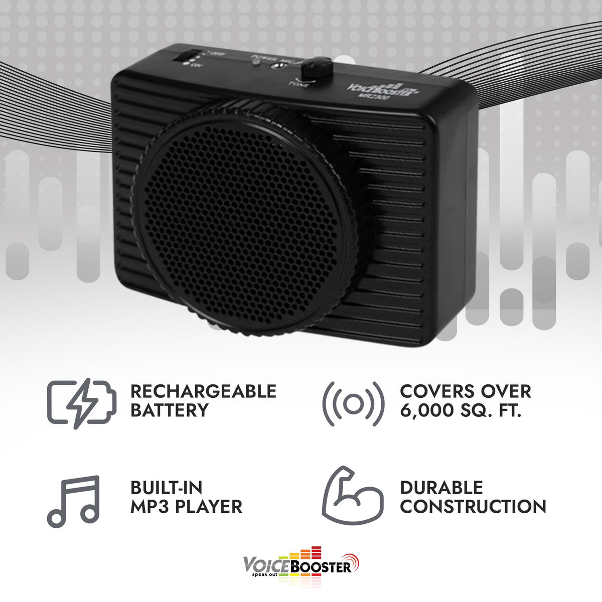 その他 VoiceBooster Voice Amplifier &amp; Mp3 Player 16watts Black MR2200 (Aker) by TK ProductsPortable for Teachers Coaches Tour Guides Presentat wgteh8f VoiceBooster MR2200 16 Watt Voice Amplifier and MP3 Player