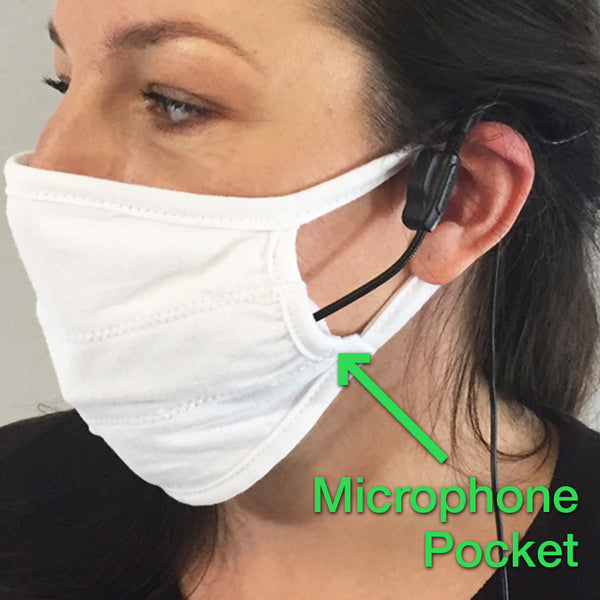 Mask With Microphone Pocket-VoiceBooster-TK Products LLC