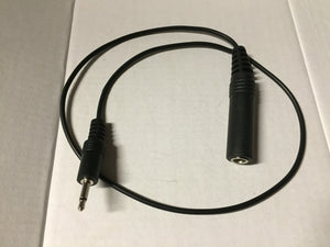 6.35mm Female Mono to 3.5mm Male Mono Cable adapter -20in-voicebooster-TK Products LLC