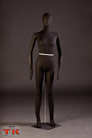 Female Mannequin, Flexible Posable Full-size In Black-TK Products-TK Products LLC