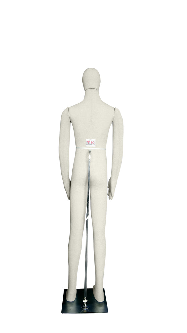 Male Mannequin, Flexible Posable Full-size In Beige-White