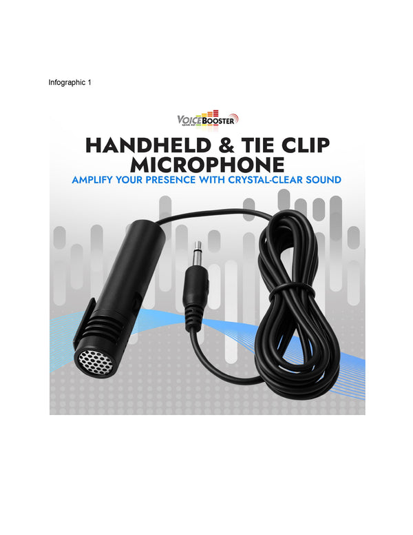 VoiceBooster Dual Tie-Clip Handheld Microphone
