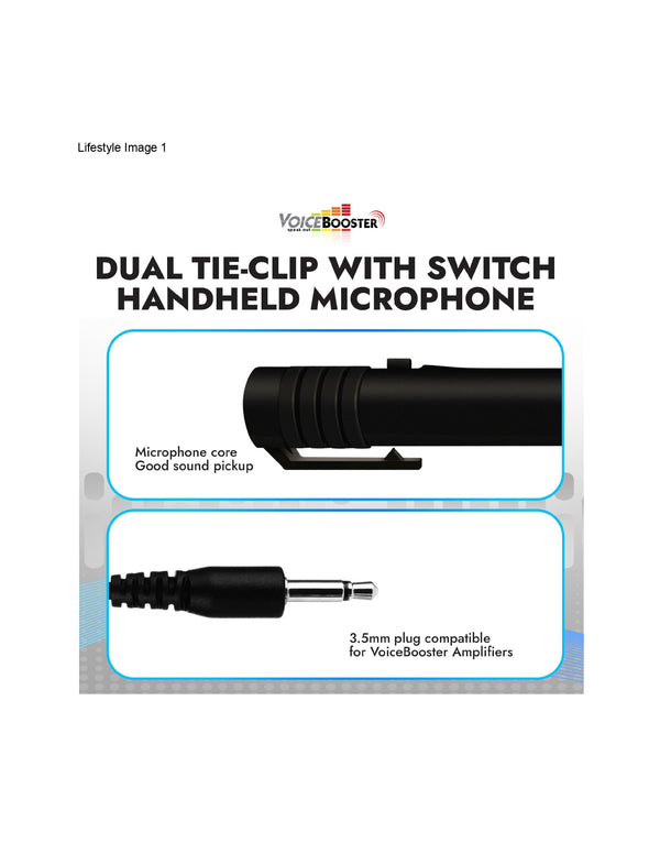 VoiceBooster Dual Tie-Clip Handheld Microphone