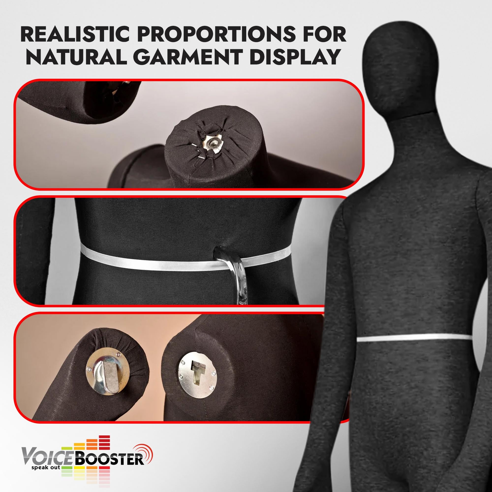 Male Mannequin, Flexible Posable Full-size In Black