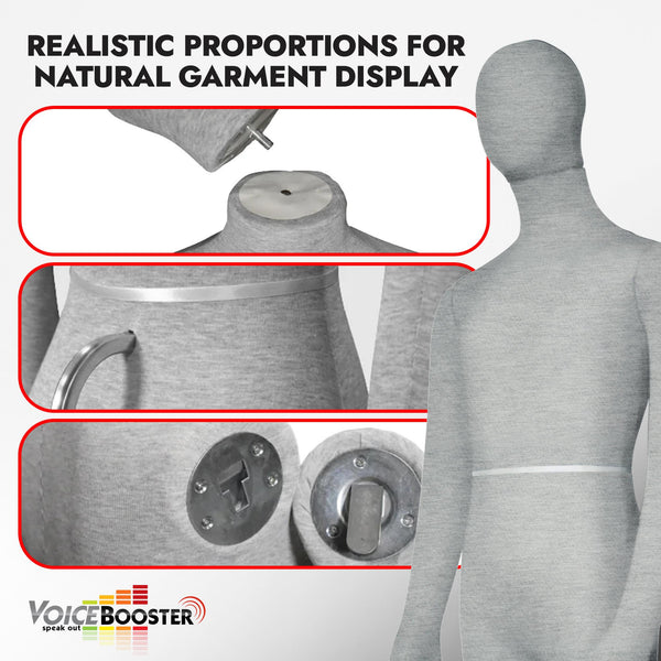 Male Mannequin, Flexible Posable Full-size In Grey