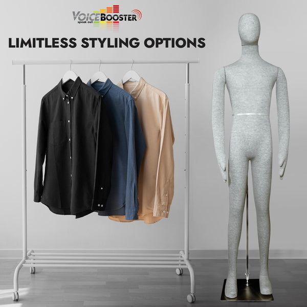 Male Mannequin, Flexible Posable Full-size In Grey