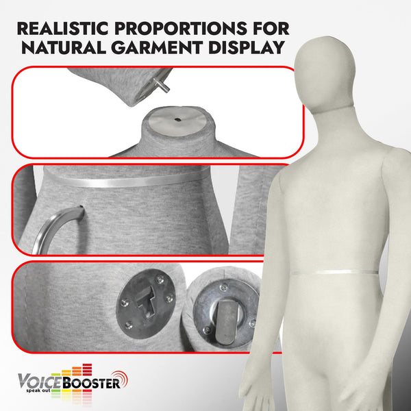 Male Mannequin, Flexible Posable Full-size In Beige-White