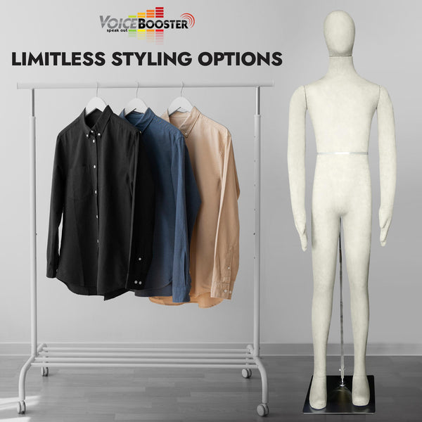 Male Mannequin, Flexible Posable Full-size In Beige-White