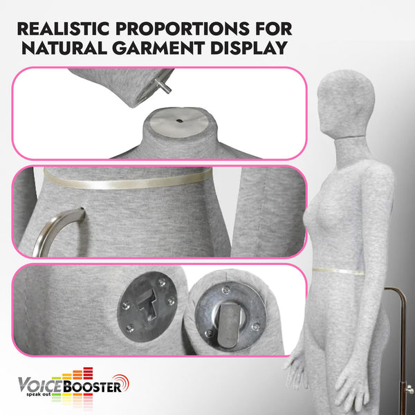 Female Mannequin, Flexible Posable Full-size In Grey