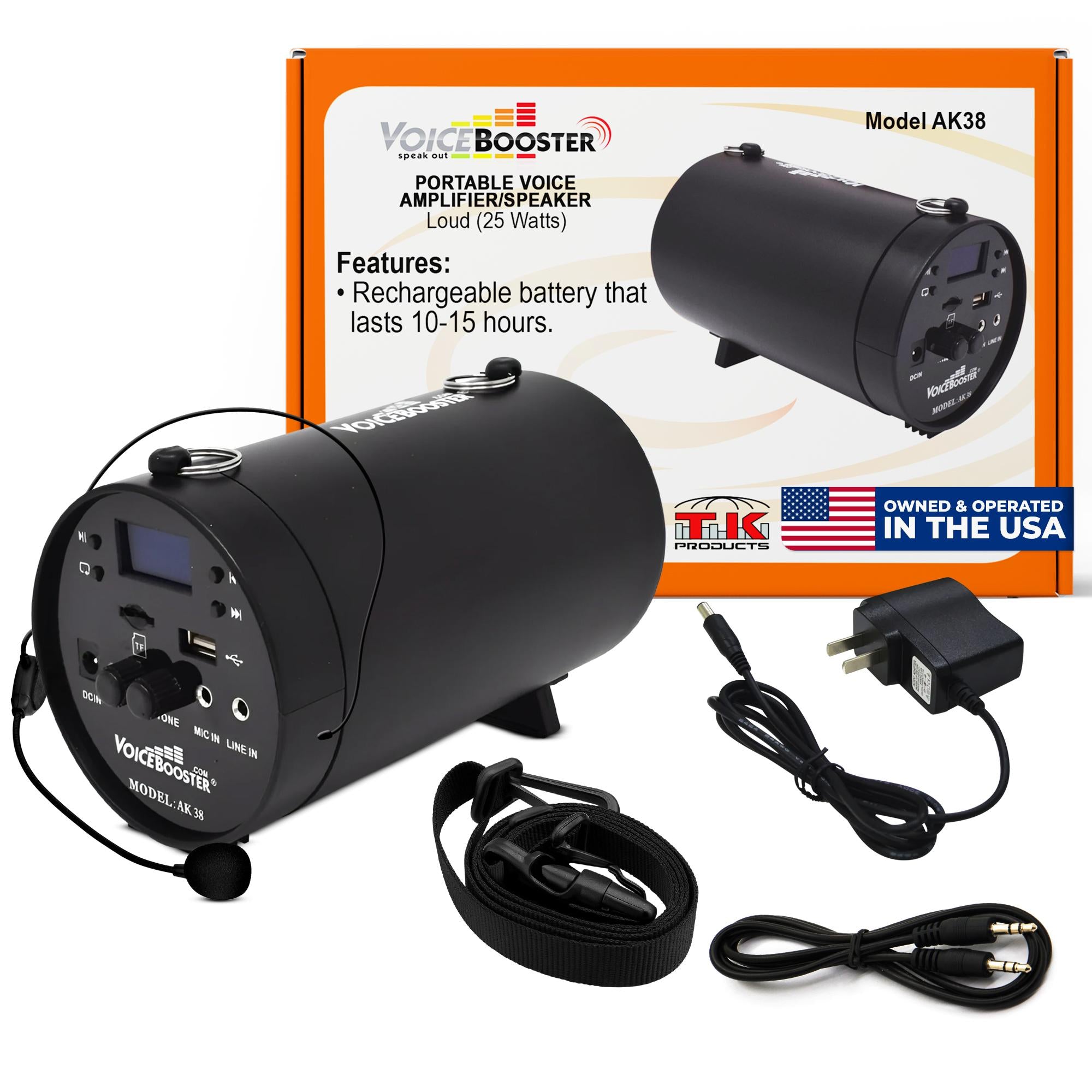 その他 VoiceBooster Voice Amplifier & Mp3 Player & FM Radio 25watts Black MR-AK38 (Aker) by TK ProductsPortable for Teachers Coaches Tour Guid g6bh9ry 25W Portable Voice Amplifier Microphone for Teachers, coaches