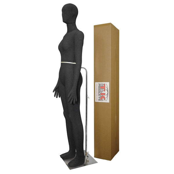 Female Mannequin, Flexible Posable Full-size In Black