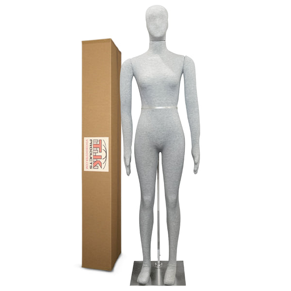 Female Mannequin, Flexible Posable Full-size In Grey