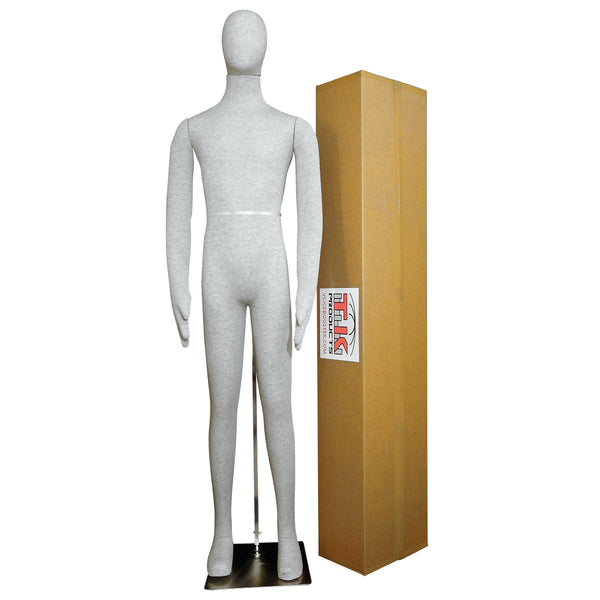 Male Mannequin, Flexible Posable Full-size In Grey