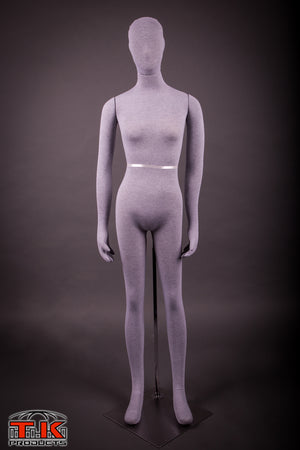 Female Mannequin, Flexible Posable Full-size In Grey-TK Products-TK Products LLC