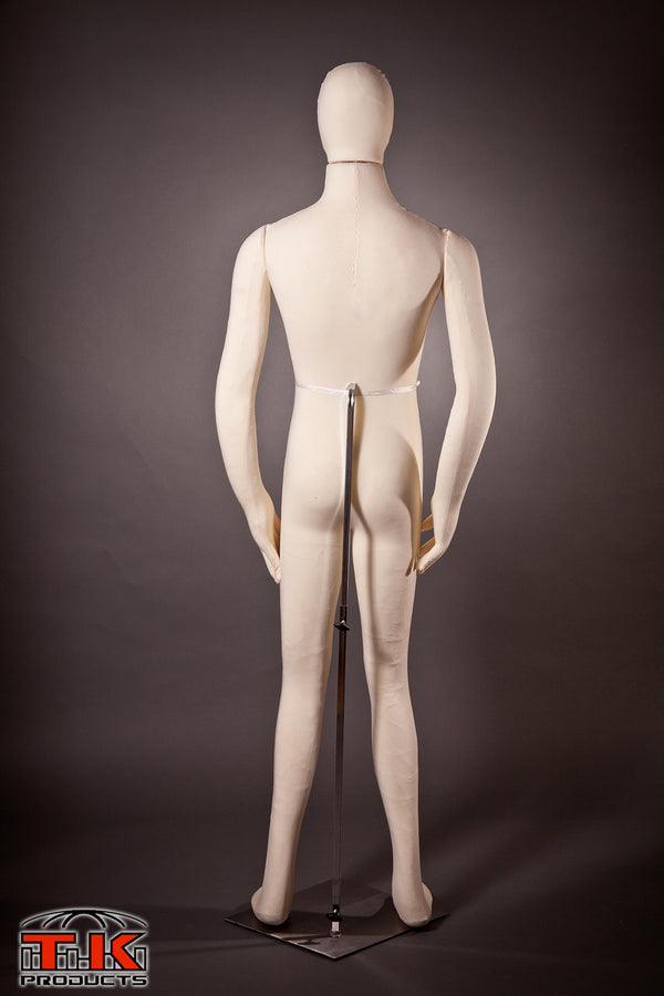 Male Mannequin, Flexible Posable Full-size In Beige-White-TK Products-TK Products LLC